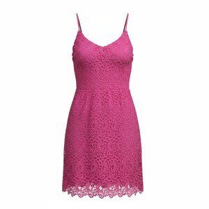 Gianni Bini Pink Lace Mini| Core Romantic Style | Sleeveless Cocktail Dress Med